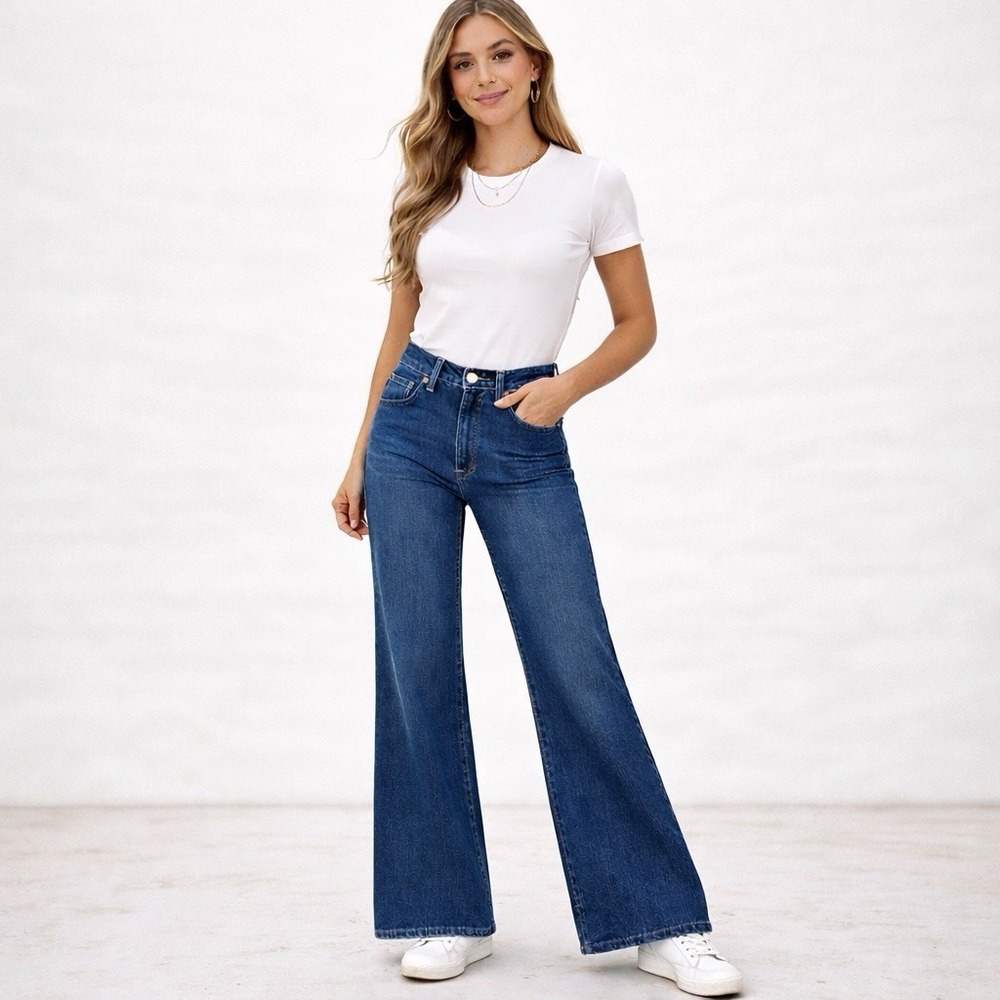Levi's Blue High-Rise Wide Leg Jeans